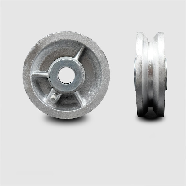 SCC- 4" Semi Steel V-Groove Wheel Only - 1/2" Bore - 600 lbs Cacapity